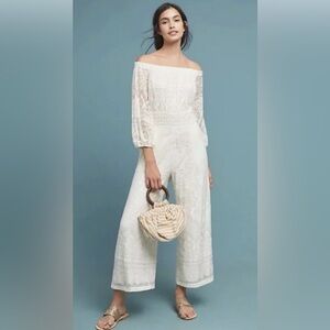 Farm Rio x Anthropologie Wide-Leg Lace Jumpsuit